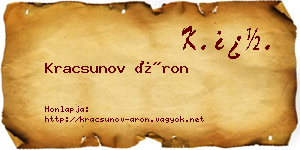 Kracsunov Áron névjegykártya