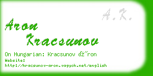 aron kracsunov business card